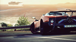 Pagani Zonda Orange Supercar Rear Wallpaper