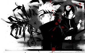 Pain And Konan B&w Wallpaper