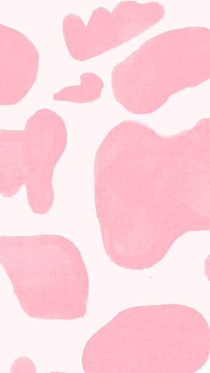 Paint-textured Strawberry Cow Print Wallpaper