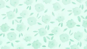 Painted Flowers Sage Green Desktop Wallpaper
