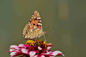 Painted Lady Butterflyon Flower.jpg Wallpaper