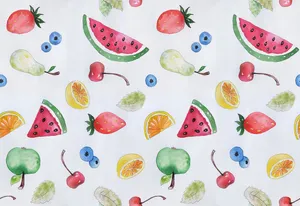 Painted Slices Of Cute Fruits Wallpaper