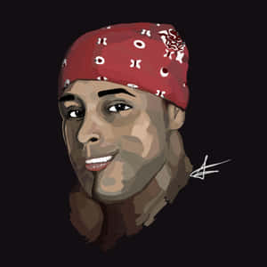 Painterly Ricardo Milos With Red Bandana Wallpaper