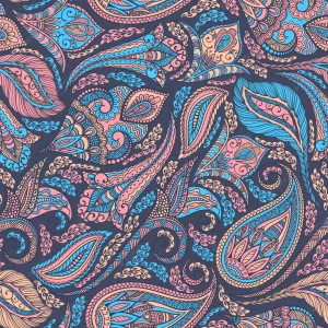 Paisley Print In Blue Wallpaper