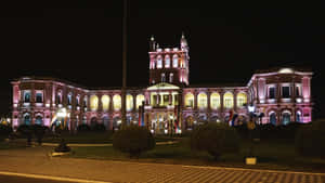 Palacio De Lopez In Asuincion At Night Wallpaper