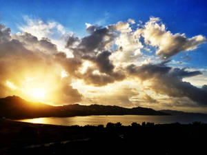 Palau Mountain Sunset Wallpaper