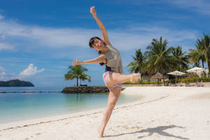 Palau Woman Ballet On Sands Wallpaper