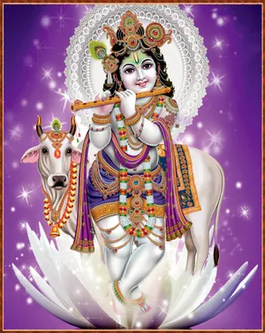 Pale Flute Lord Krishna 3d Wallpaper