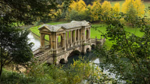 Palladian Bridgein Autumn Bath U K Wallpaper