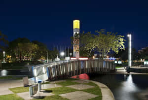 Palmerston North City Clock Towerat Night Wallpaper