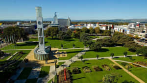 Palmerston North Cityscapeand Clock Tower Wallpaper