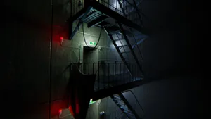 Palpable Suspense At Exit Door Wallpaper