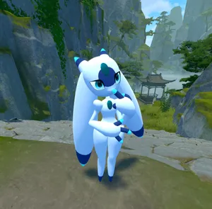 Palworld Creature In Mountainous Landscape Wallpaper