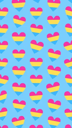 Pan Flag Heartbeat Blue Portrait Pattern Wallpaper
