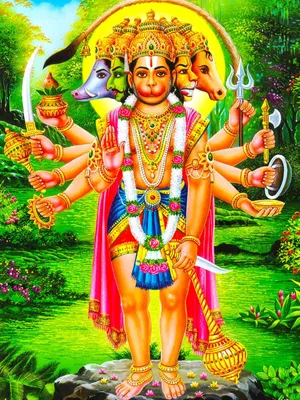 Panchamukhi Hanuman Hindu God Wallpaper
