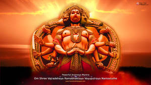 Panchmukhi Hanuman Statue In Sunset Wallpaper