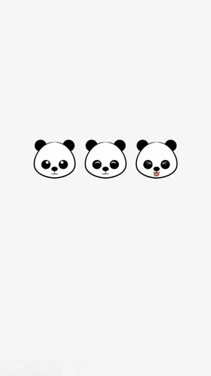 Panda Heads Cute Iphone Wallpaper