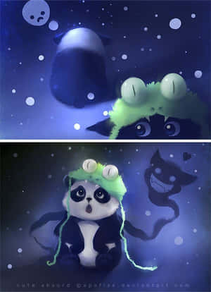 Panda With Ridiculous Hat Wallpaper