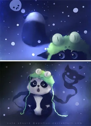 Panda With Ridiculous Hat Wallpaper