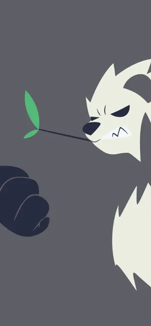 Pangoro With Leaf Vector Art Wallpaper