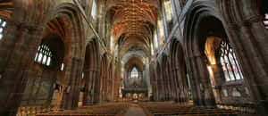 Panoramic Photo Of Chester Cathedral Wallpaper