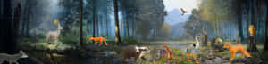 Panoramic Shot Of The Animals Of Farthing Wood Wallpaper
