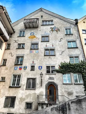 Panoramic View Of Chur Old Town At Sunset Wallpaper