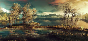 Panoramic View Of The Witcher 3 Wallpaper