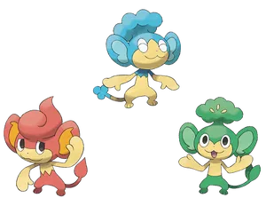 Pansage Panpour And Pansear Wallpaper