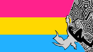 Pansexual Pride Flagwith Dragon Silhouette Wallpaper