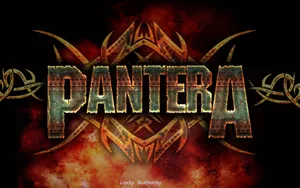 Pantera - A Logo With A Flame And A Skull Wallpaper