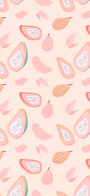 Papaya_ Fig_ Pattern_ Wallpaper Wallpaper