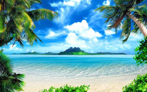 Paradise Found: Enjoy This Beautiful Beach Hidden Away In Nature Wallpaper