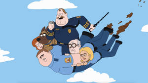 Paradise Pd's Police Officers Flying Wallpaper