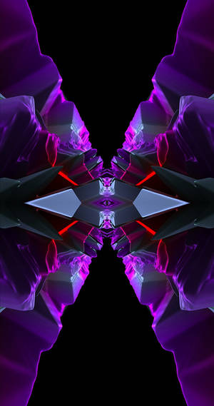 Parallel Violet Crystals Mobile 3d Wallpaper