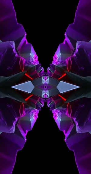 Parallel Violet Crystals Mobile 3d Wallpaper