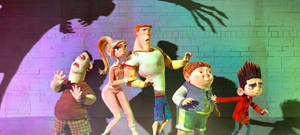 Paranorman Characters With Creepy Shadows Wallpaper