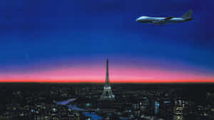 Parisian Twilight Flight Wallpaper