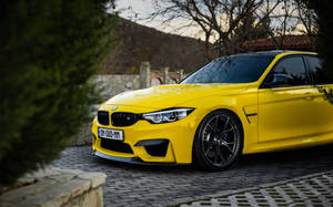 Parked Yellow Bmw M Wallpaper