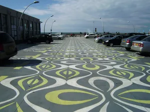Parking Lot With Floor Designs Wallpaper