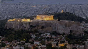 Parthenon At The Acropolis On Barren Rock Wallpaper