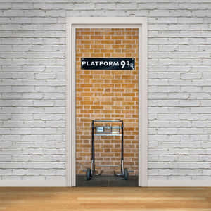 Passengers At The Magical Platform 9 3/4, Kings Cross Station Wallpaper