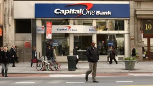 Passersby In Front Capital One Wallpaper