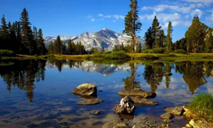 Passing By A Beautiful Mountain Lake Scenery Wallpaper