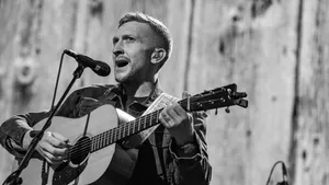 Passionate Guitarist Performance B W Wallpaper