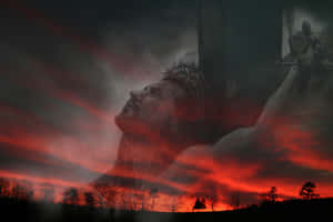 Passionof Christ Sunset Silhouette Wallpaper