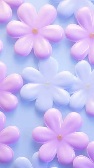 Pastel Balloon Flowers Background Wallpaper