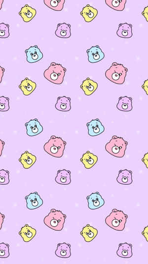 Pastel Bear Pattern Wallpaper Wallpaper