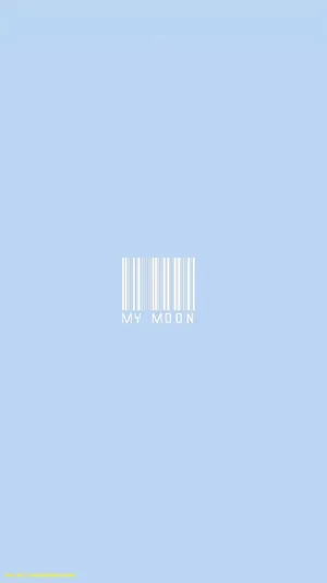 Pastel Blue Aesthetic Bar Code Moon Wallpaper