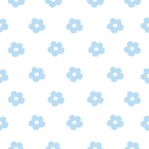 Pastel Blue Aesthetic Floral Pattern Wallpaper